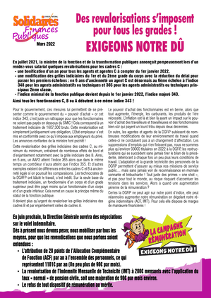 Tract - Des revalorisations s’imposent pour tous les grades !