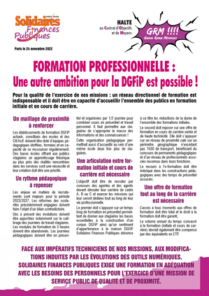 Formation Professionnelle&nbsp;:  une autre ambition pour la DGFiP est possible&nbsp;!