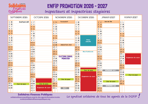 Calendrier inspecteur élève généraliste