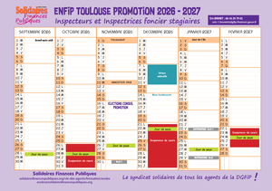 Calendrier inspecteur élève foncier